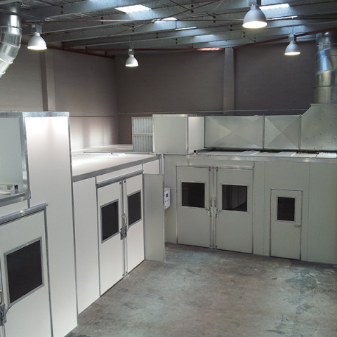 Product polish shop design and build to AS/NZ 4114. Heated spray booths, drying rooms, turnkey projects.